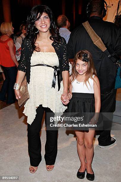 New Jersey Housewive Teresa Giudice and daughter attend the finale of Bravo's "The Fashion Show" at Cipriani, Wall Street on June 26, 2009 in New...