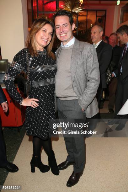 Dr. Christian Hirmer and his wife Christiane Hirmer during the annual Christmas Roast Kid Dinner on December 18, 2017 in Munich, Germany.