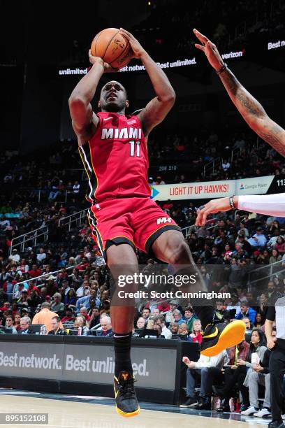 Dion Waiters of the Miami Heat takes the shot against the Atlanta Hawks on December 18, 2017 at Philips Arena in Atlanta, Georgia. NOTE TO USER: User...