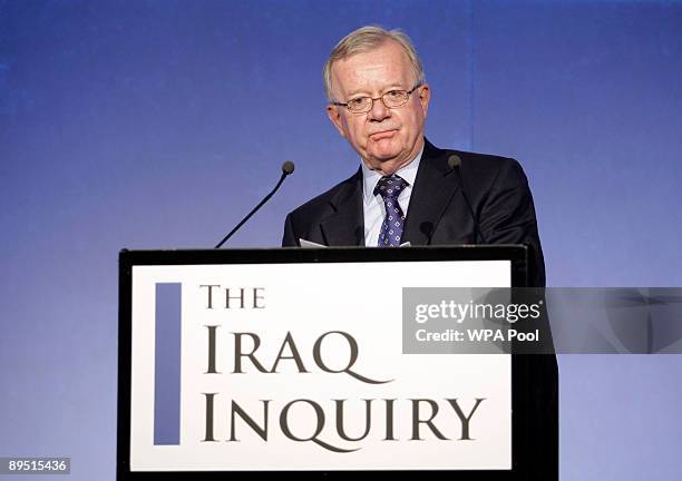 John Chilcot, chairman of the Iraq Inquiry, holds a news conference to outline the terms of reference for the inquiry and explain the panel's...