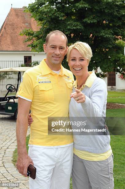 Jens Oliver Haas and Sonja Zietlow attend the Bavarian Film Cup 2009 on July 30, 2009 in Egling, Germany.