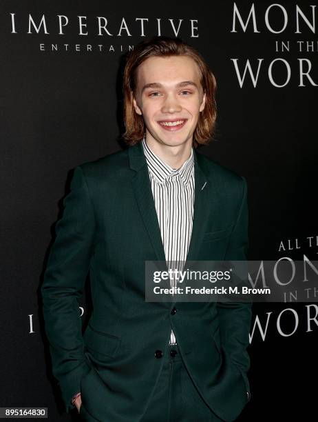 Charlie Plummer attends the premiere of Sony Pictures Entertainment's "All The Money In The World" at Samuel Goldwyn Theater on December 18, 2017 in...