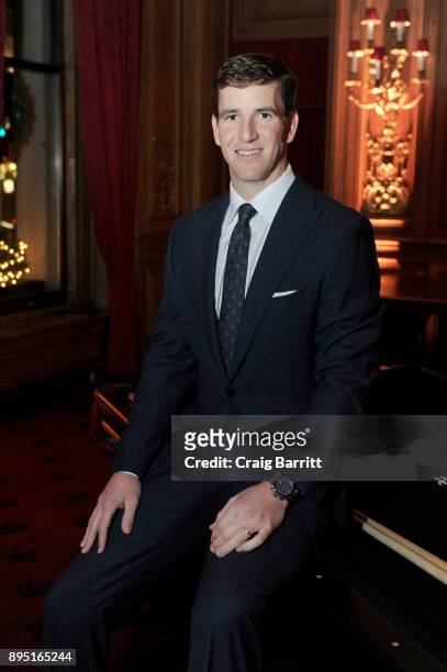 Eli Manning is announced as Hublot's new brand ambassador with limited edition timepiece at The Metropolitan Club on December 18, 2017 in New York...