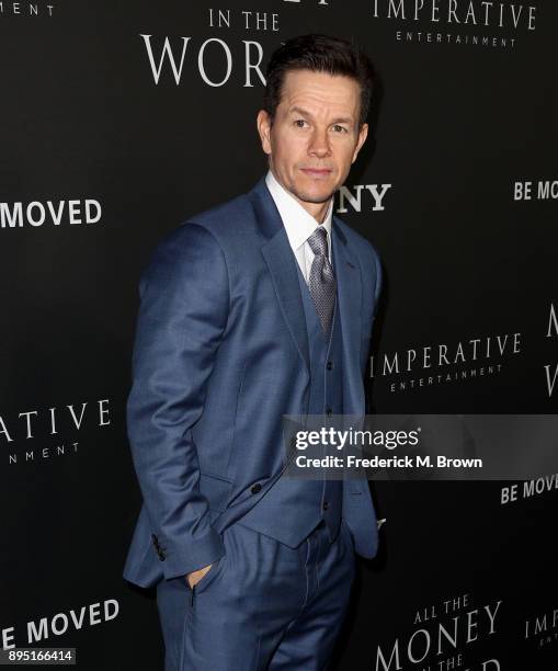 Mark Wahlberg attends the premiere of Sony Pictures Entertainment's "All The Money In The World" at Samuel Goldwyn Theater on December 18, 2017 in...