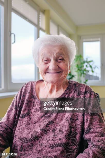 funny elderly woman smiling - eliachevitch stock pictures, royalty-free photos & images