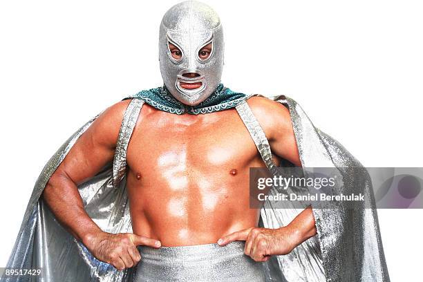 Mexican Lucha Libre Wrestler El Hijo Del Santo poses for a portrait at the Roundhouse in Camden on June 5, 2008 in London, England. Making his debut...