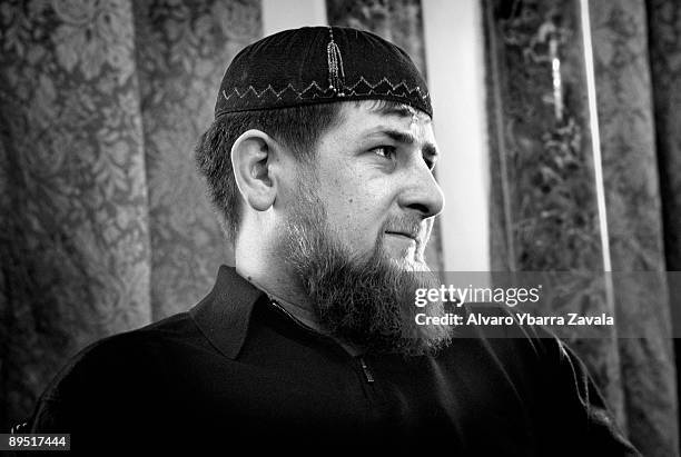 Portrait of Ramzan Kadyrov. The town of Gudermes is home to the headquarters of Ramzan Kadyrov, Chechnya's Moscow-backed Prime Minister and leader of...