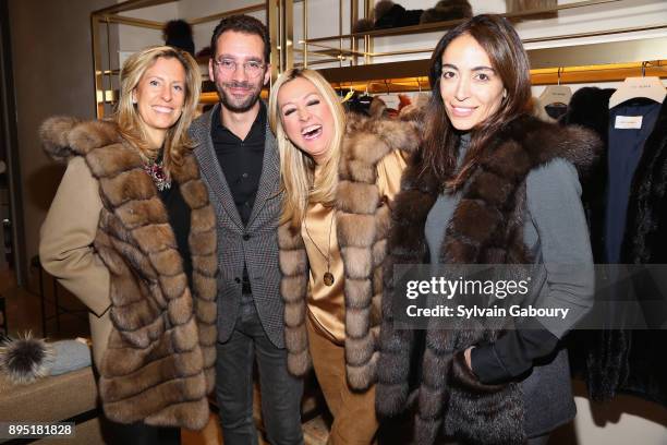 Simone Levinson, Thomas Salomon, Marigay McKee and Natacha Minniti attend A night of Holiday cheer - Benefit cocktail party hosted by Thomas Salomon...