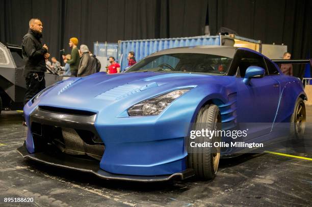 A Nissan GTR 35Êused on screen by Paul Walker in Furious 7 seen during the 'Fast & Furious Live' technical rehearsal at NEC Arena on December 18,...