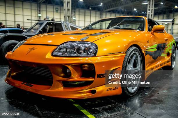 Toyota Supra MK IV used on screen by Paul Walker in The Fast and the Furious seen during the 'Fast & Furious Live' technical rehearsal at NEC Arena...