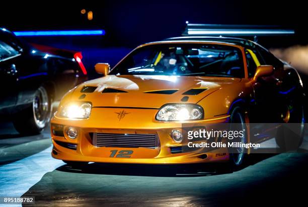 Toyota Supra MK IV used on screen by Paul Walker in The Fast and the Furious seen during the 'Fast & Furious Live' technical rehearsal at NEC Arena...