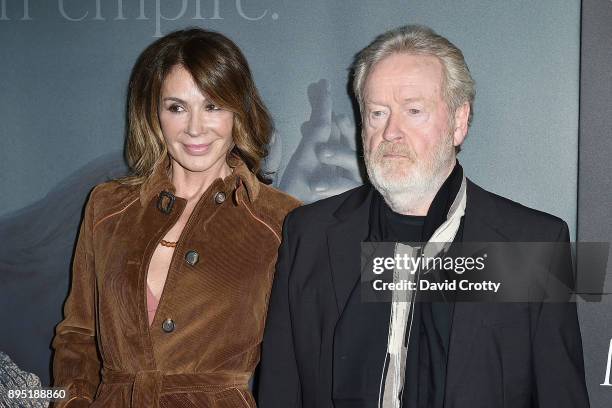 Giannina Facio and Ridley Scott attend the Premiere Of Sony Pictures Entertainment's "All The Money In The World" - Arrivals at Samuel Goldwyn...