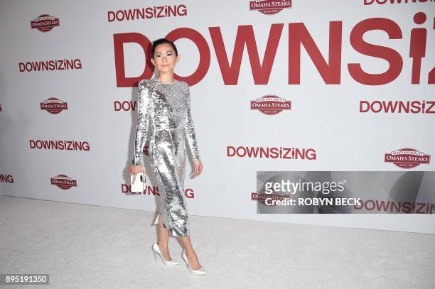 Actress Hong Chau arrives for a special screening of 'Downsizing' on December 18, 2017 at the Regency Village Theatre in Los Angeles, California. /...