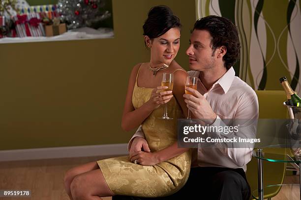 couple drinking champain - champain stock pictures, royalty-free photos & images