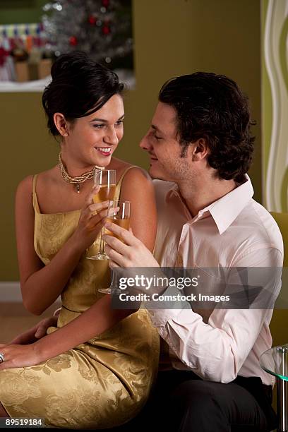 couple drinking champain - champain stock pictures, royalty-free photos & images