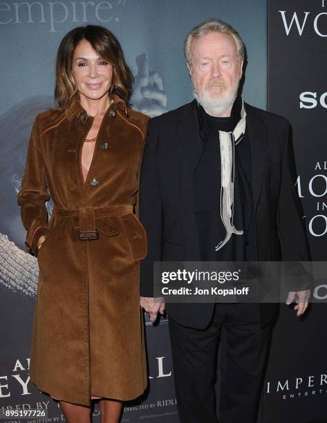 Direct Ridley Scott and Giannina Facio attend the Los Angeles Premiere "All The Money In The World" at Samuel Goldwyn Theater on December 18, 2017 in...