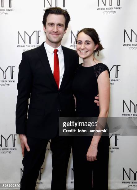 Gavin Creel and Madeline Smith attend the 2017 National Yiddish Theatre Folksbiene "Broadway: A Jewish American Legacy" honoring Jerry Zaks at Museum...