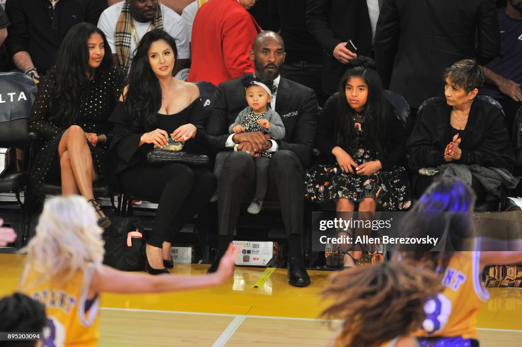 Celebrities At The Los Angeles Lakers Game