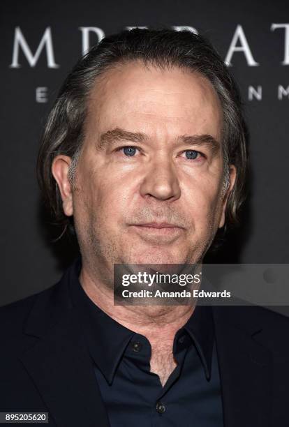 Actor Timothy Hutton arrives at the premiere of Sony Pictures Entertainment's "All The Money In The World" at the Samuel Goldwyn Theater on December...