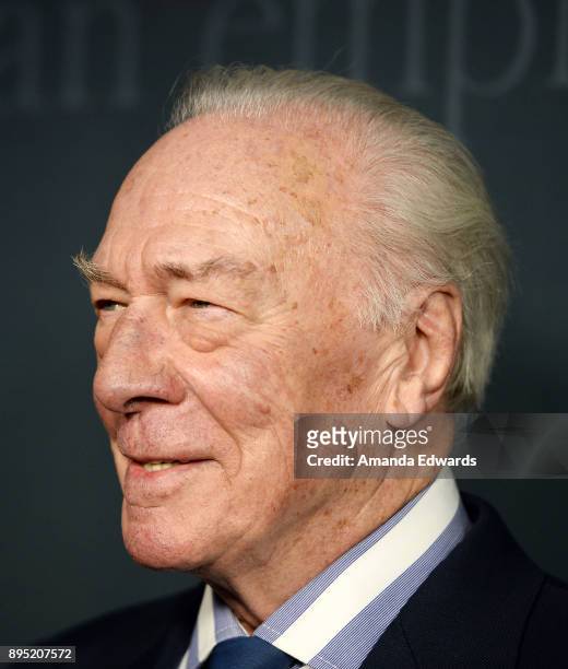 Actor Christopher Plummer arrives at the premiere of Sony Pictures Entertainment's "All The Money In The World" at the Samuel Goldwyn Theater on...