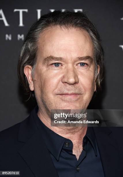 Actor Timothy Hutton arrives at the premiere of Sony Pictures Entertainment's "All The Money In The World" at the Samuel Goldwyn Theater on December...