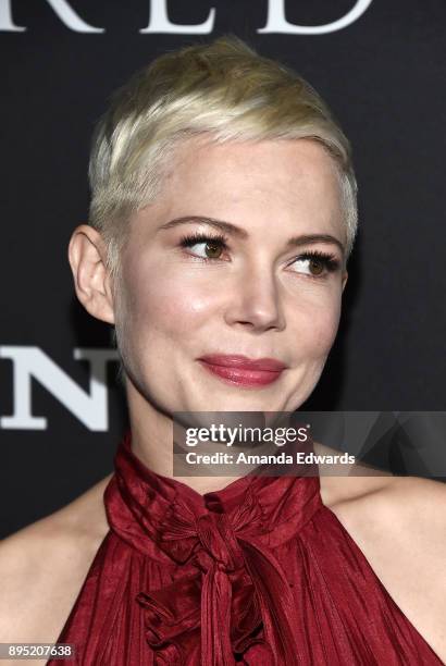 Actress Michelle Williams arrives at the premiere of Sony Pictures Entertainment's "All The Money In The World" at the Samuel Goldwyn Theater on...