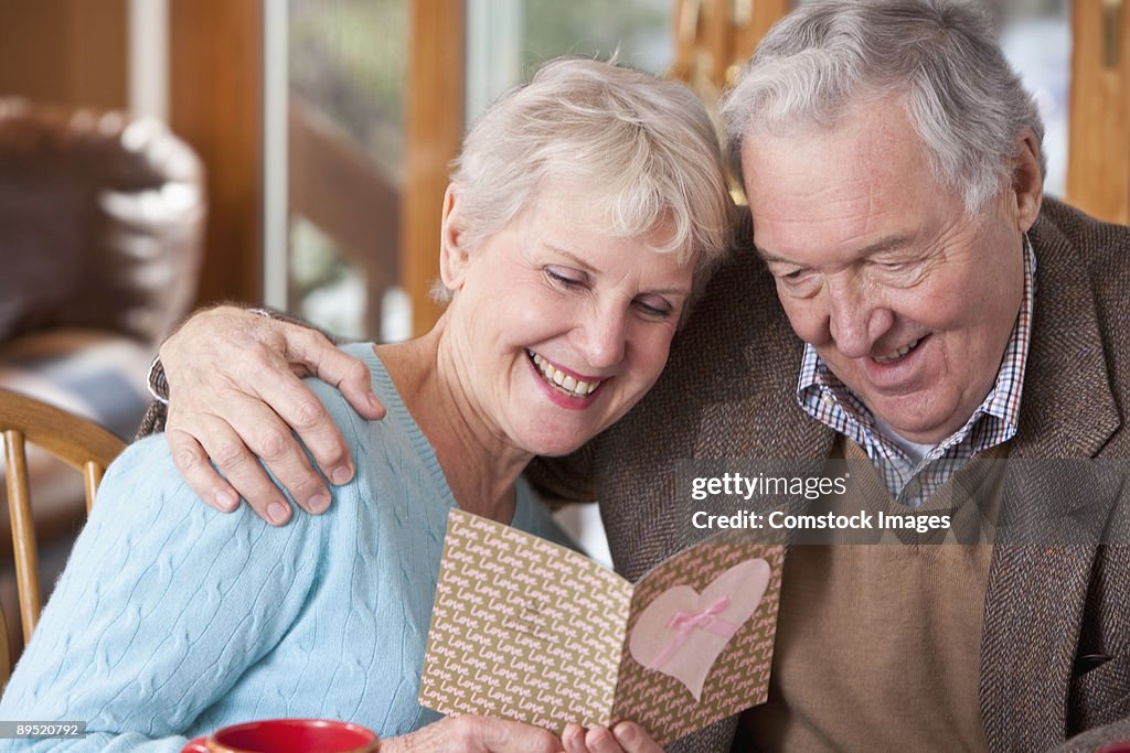 Couple looking at card