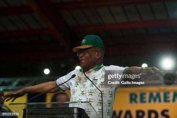 Jacob Zuma during the announcement of new party leadership at the 5th African National Congress national conference at the Nasrec Expo Centre on...