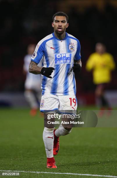 Danny Williams of Hudderfield during the Premier League match between Watford and Huddersfield Town at Vicarage Road on December 16, 2017 in Watford,...