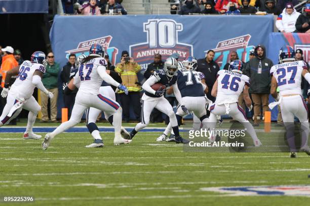Wide Receiver Terrance Williams of the Dallas Cowboys in action against the New York Giants on December 10, 2017 at MetLife Stadium in East...