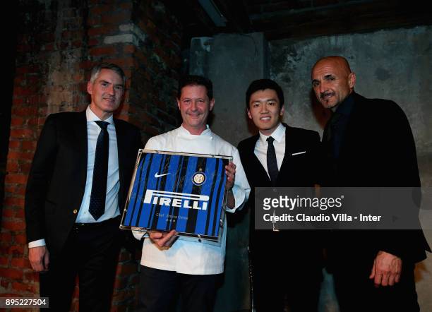 Internazionale Alessandro Antonello, Enrico Cerea, FC Internazionale Milano board member Steven Zhang Kangyang and head coach FC Internazionale...