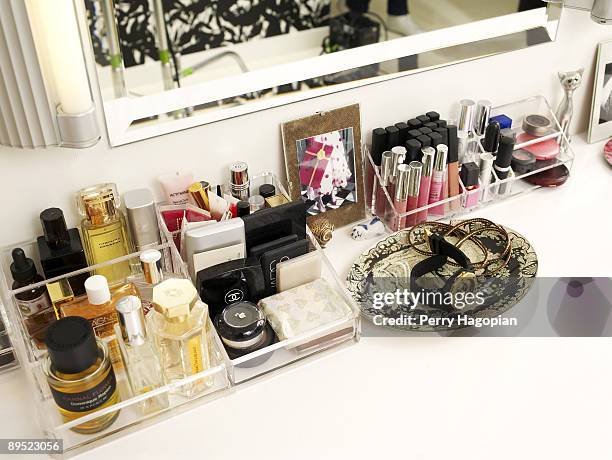 Host Stacy London of "What Not To Wear" make-up table is photographed for OK Magazine on June 22, 2009 in her apartment in New York City.