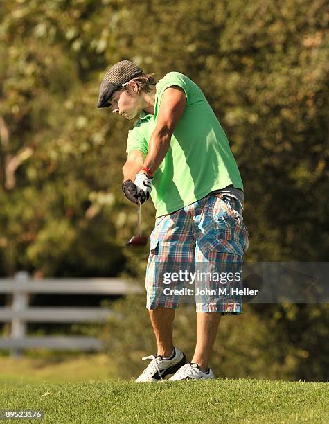 Actor Josh Henderson attends the 2nd annual Ryan Sheckler X Games Celebrity Skins Classic at the Cota de Caza Golf & Racquet Club on July 27, 2009 in...