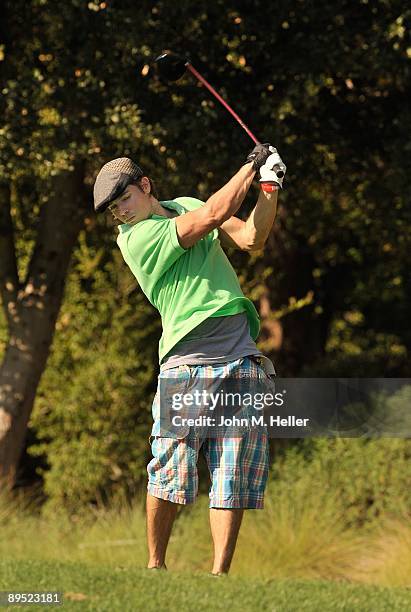 Actor Josh Henderson attends the 2nd annual Ryan Sheckler X Games Celebrity Skins Classic at the Cota de Caza Golf & Racquet Club on July 27, 2009 in...