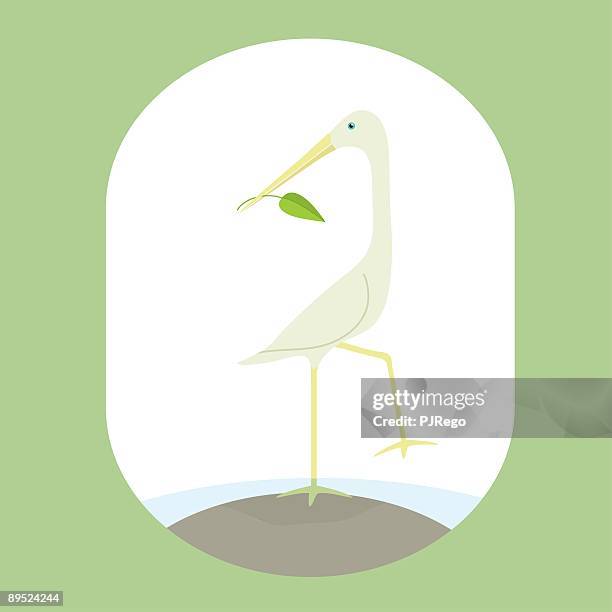 heron tranquil scene - stalker stock illustrations
