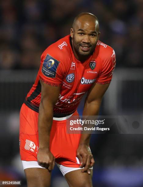 Pietersen of Toulon looks on during the European Rugby Champions Cup match between Bath Rugby and RC Toulon at the Recreation Ground on December 16,...