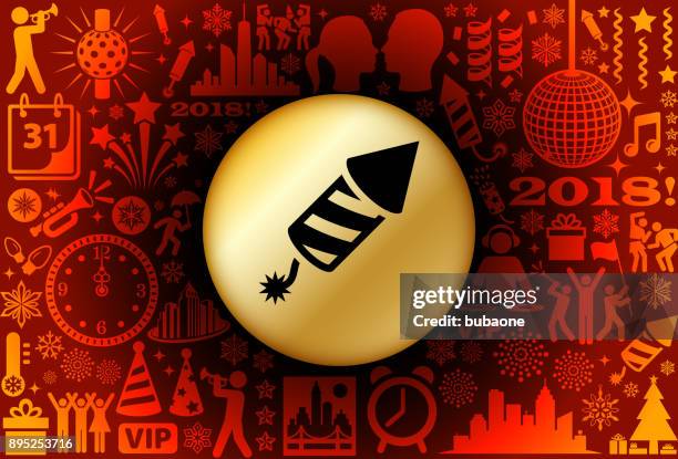 fireworks new year holiday background pattern - winter bomber hat stock illustrations