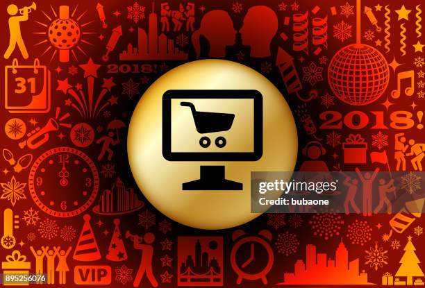 online-shopping silvester urlaub hintergrundmuster - der goldene computer award 2017 stock-grafiken, -clipart, -cartoons und -symbole