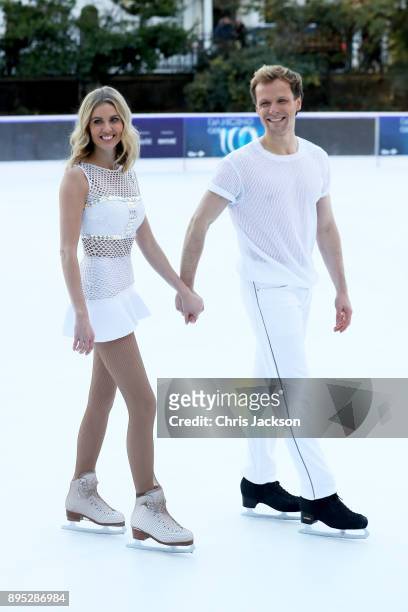 Donna Air and Mark Hanretty skate during the Dancing On Ice 2018 photocall held at Natural History Museum Ice Rink on December 19, 2017 in London,...