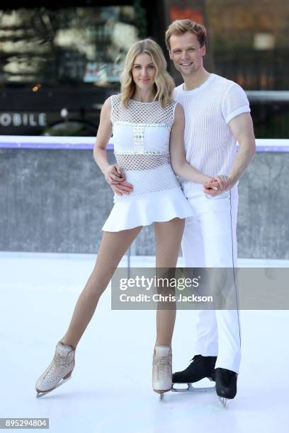 Donna Air and Mark Hanretty skate during the Dancing On Ice 2018 photocall held at Natural History Museum Ice Rink on December 19, 2017 in London,...