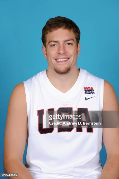 David Lee of the USA Men's National Basketball Team poses for a portrait during mini-camp on July 24, 2009 at Valley High School in Las Vegas,...