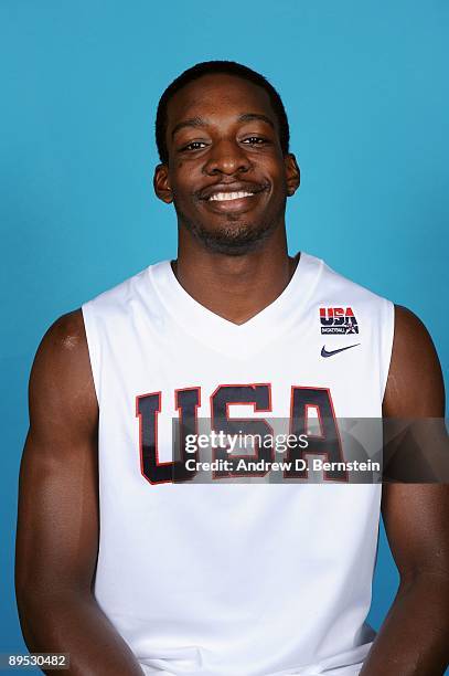 Jeff Green of the USA Men's National Basketball Team poses for a portrait during mini-camp on July 24, 2009 at Valley High School in Las Vegas,...