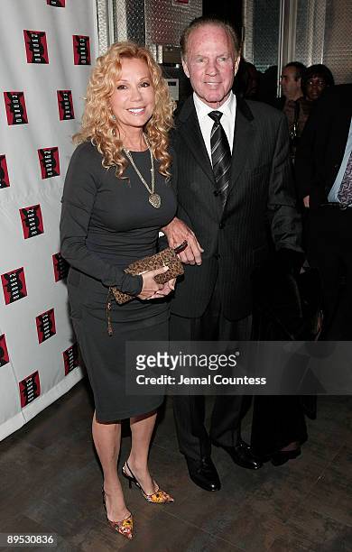Media Personalities Kathie Lee Gifford and Frank Gifford poses for a photo at the Afterparty for the opening night of the Broadway Play "Cyrano de...