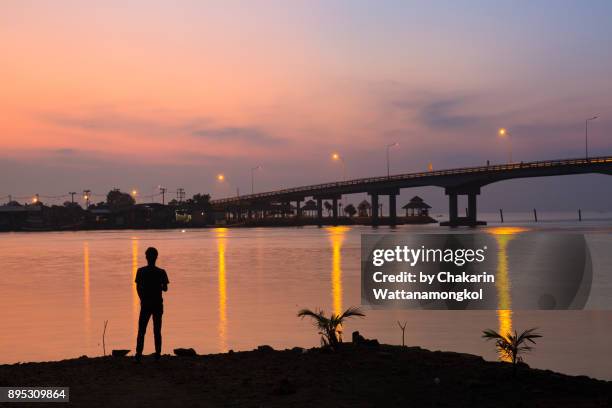 chanthaburi rural scene - seascape at dawn. - chanthaburi sea bildbanksfoton och bilder