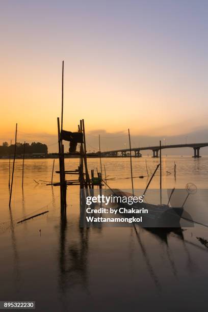 chanthaburi rural scene - seascape at dawn. - chanthaburi sea fotografías e imágenes de stock