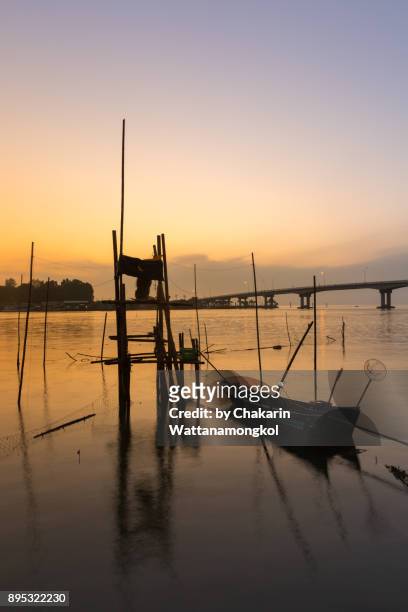 chanthaburi rural scene - seascape at dawn. - chanthaburi sea bildbanksfoton och bilder
