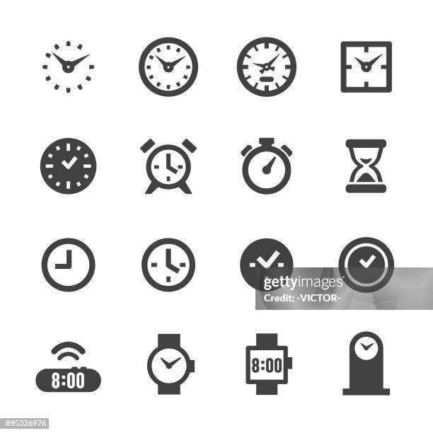 ilustraciones, imágenes clip art, dibujos animados e iconos de stock de iconos de reloj - serie acme - reloj