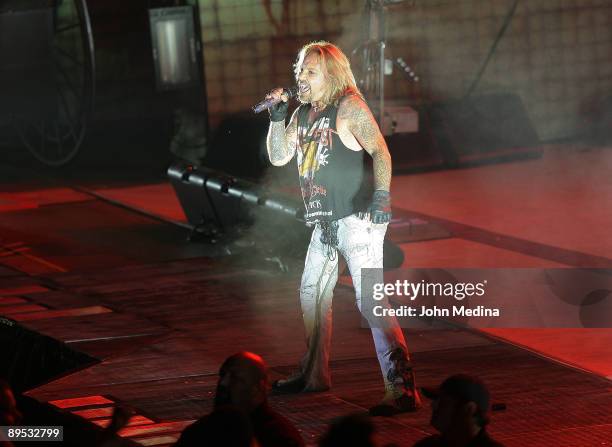 Vince Neil of Motley Crue performs during "Crue Fest 2" at Shoreline Amphitheatre on July 30, 2009 in Mountain View, California.