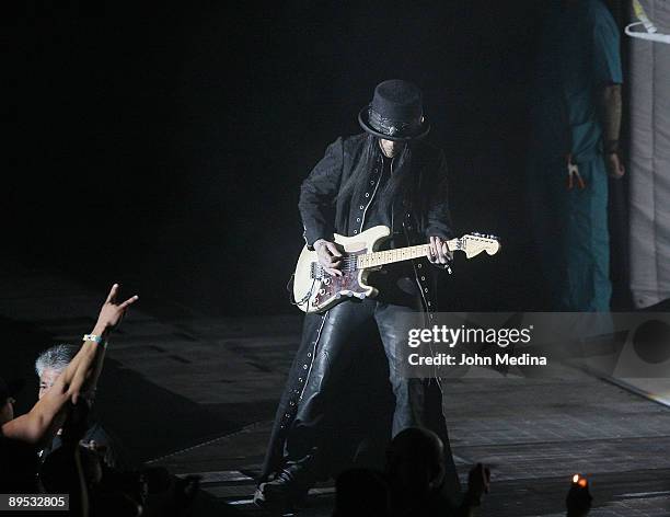 Mick Mars of Motley Crue performs during "Crue Fest 2" at Shoreline Amphitheatre on July 30, 2009 in Mountain View, California.