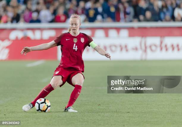 Becky Sauerbrunn of the USA plays in an international friendly against Canada on November 12, 2017 at Avaya Stadium in San Jose, California.